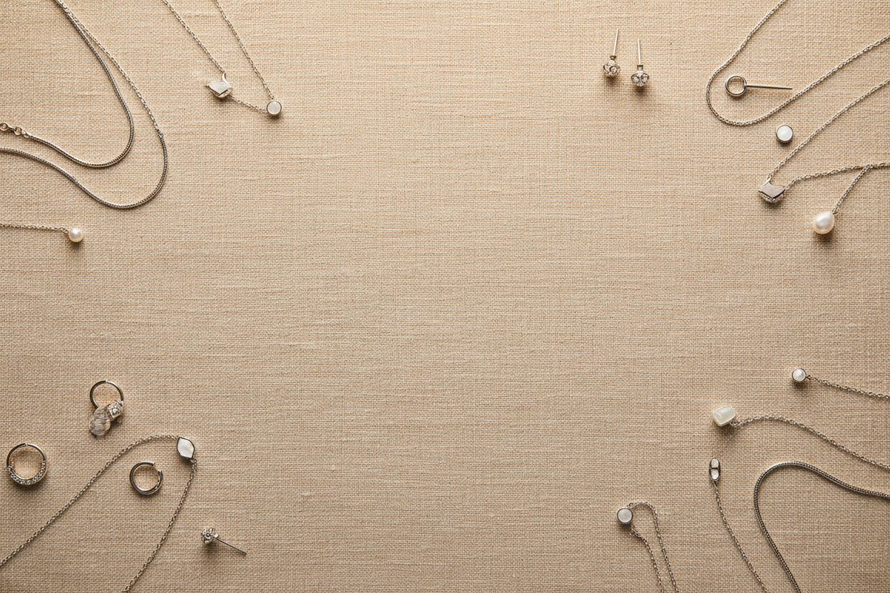 Linen with silver jewelry A